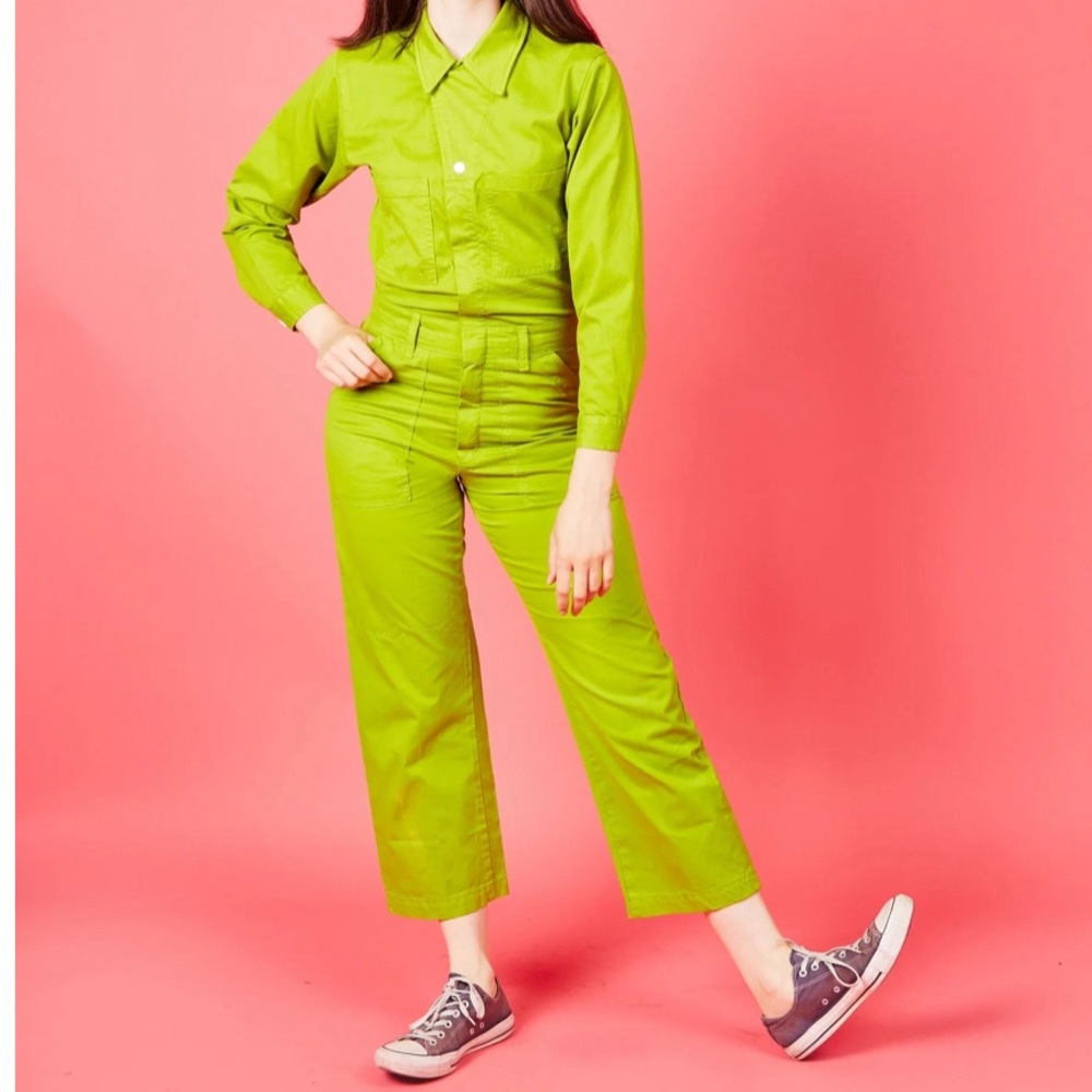 Everyday Jumpsuit in gross green from Bug Bud Press, size 1XL